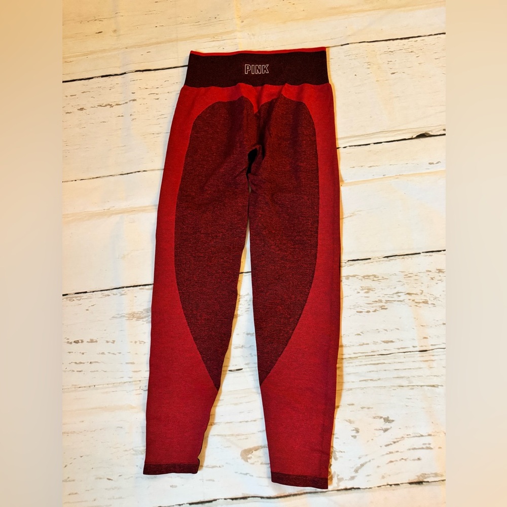 PINK Victoria's Secret womens Red Seamless Sport Leggings
